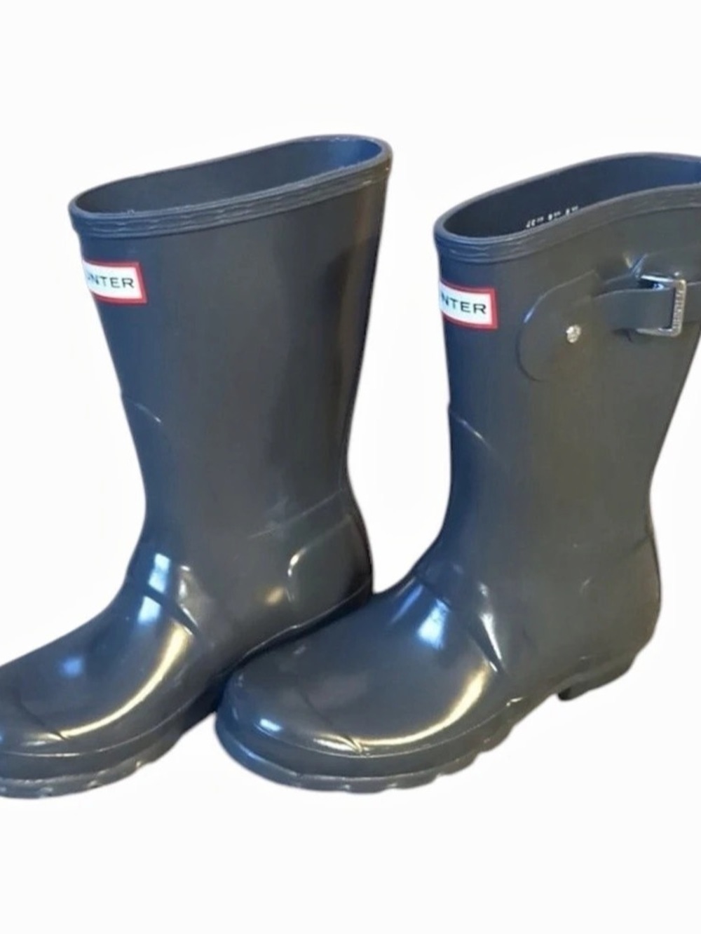 Hunter Women's Original Short Gloss Rain Boots Grey Size 7